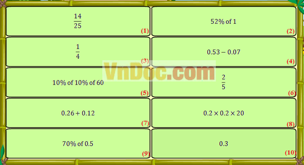 Đề thi violympic toán tiếng anh lớp 5 vòng 10
