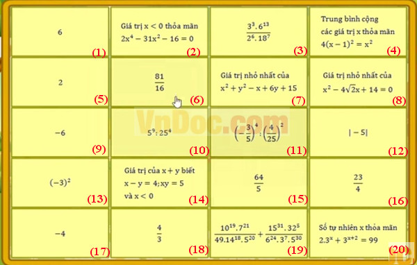 Đề thi violympic toán lớp 8 vòng 6