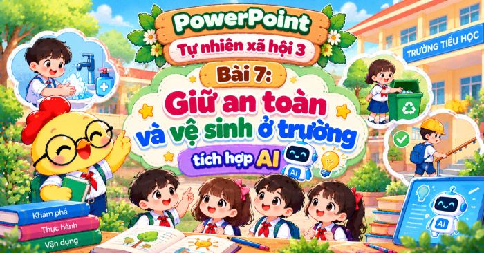 Hanging Powerpoint PowerPoint Tự nhiên xã hội 3 Bài 7: Giữ an toàn và vệ sinh ở trường ...